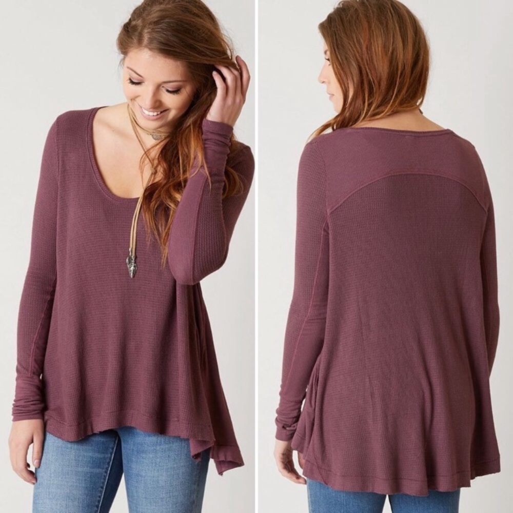 Purple Free People Thermal Long Sleeve